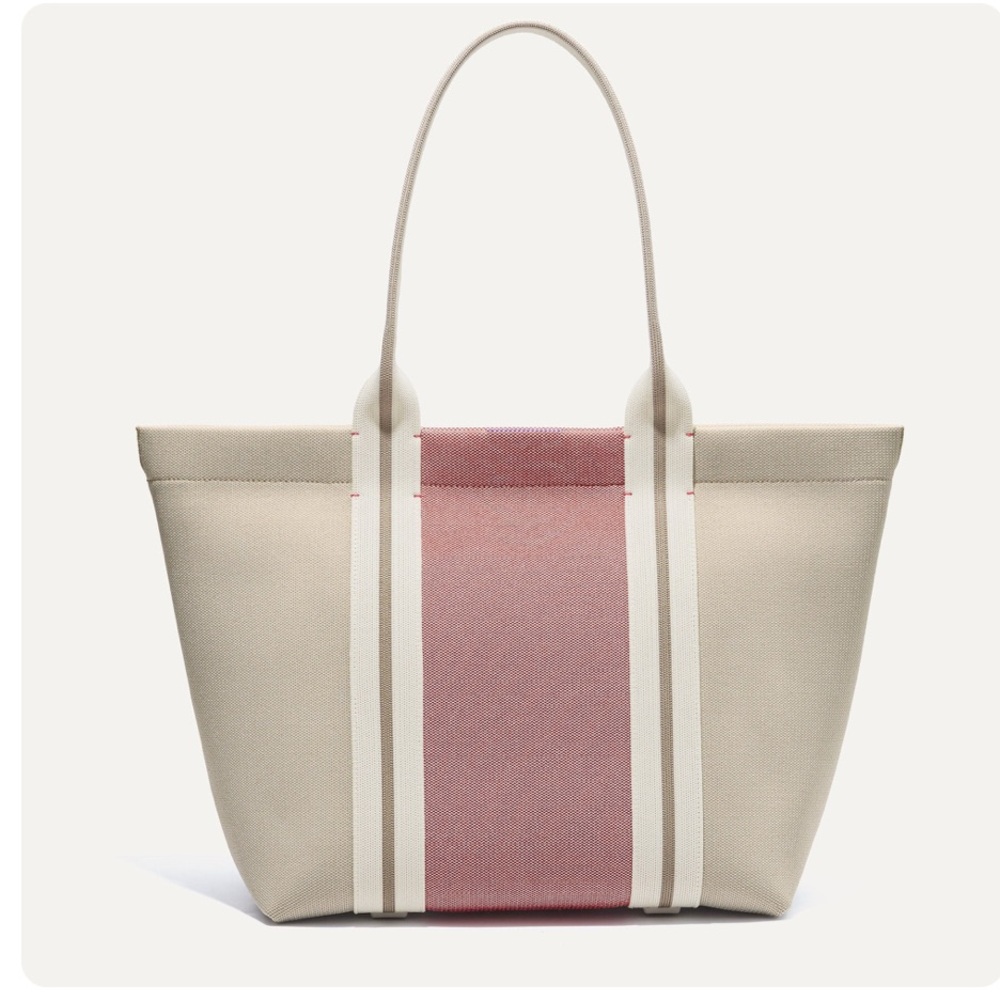 Rothy's Cream and Pink Tote Bag with Minimalist Design